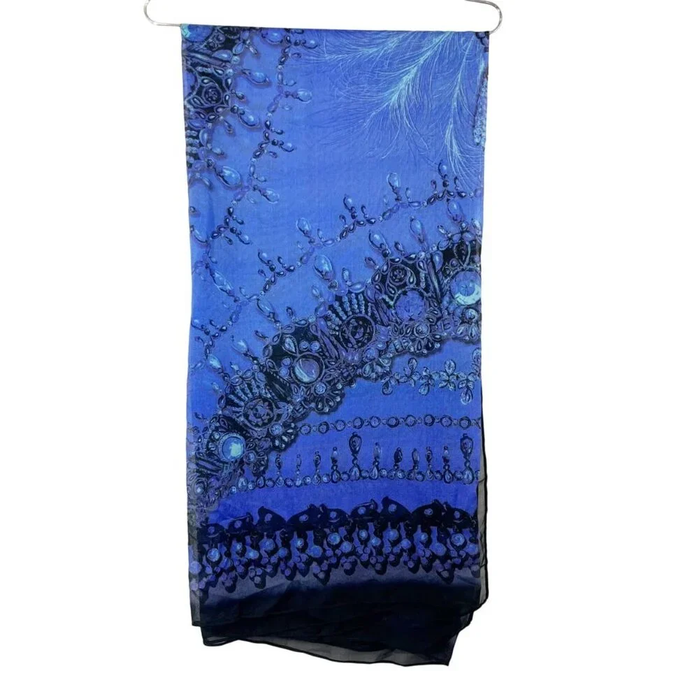 X Gottex Purple Jewel Print One Piece Swimsuit & Matching Sarong - Size US 10 - Picture 4 of 8